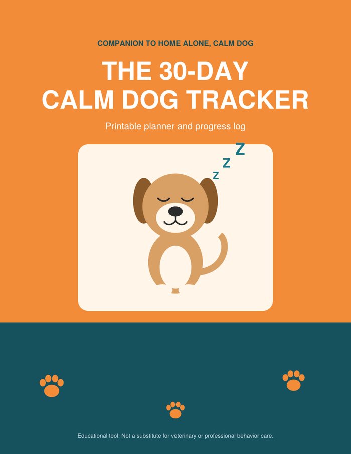 Cover of the 30-Day Calm Dog Tracker